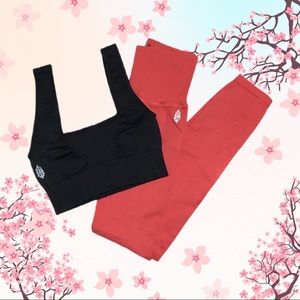 FP Movement Neon Coral Good Karma LEGGINGS ONLY - Size XS/S